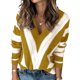 thumbnail image 1 of Suéter PRETTYGARDEN 2025 Cuello en V a Rayas Mostaza Talle S, 1 of 5