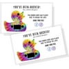 Crafters Cup You've Been Ducked Card 50 Pack Duck Duck Tag 3.5 x 2 in Business Card Size Rainbow Tie Dye Duck Design to Attach to Rubber Ducks