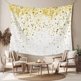 thumbnail image 2 of Yellow Polka Dot Large Tapestry for Bedroom Wall Hanging Tapestry, Ombre Abstract White Monochrome Ceiling Backdrop Tapestries Poster Blanket Wall Decor for Teens Room Living Room Dorm 100" x 59", 2 of 8