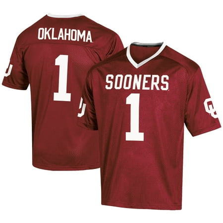Oklahoma Sooners Jersey - Men's Russell #1 Crimson Oklahoma Sooners Fashion Football Jersey