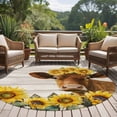 thumbnail image 4 of Round Rug 7Ft Washable Non-Slip, Sunflowers Cow Circle Area Rugs for Living Room Bedroom, Country Pastoral Flowers Wooden Grain Indoor Floor Mats Carpet Runner for Home Decor Aesthetic, 4 of 8