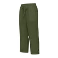 thumbnail image 6 of Nestiefly Cotton Capri Pants for Women Loose Fit Straight Leg Drawstring Elastic Waist Cropped Pant Casual Summer Linen Clothes Army Green 2XL, 6 of 7