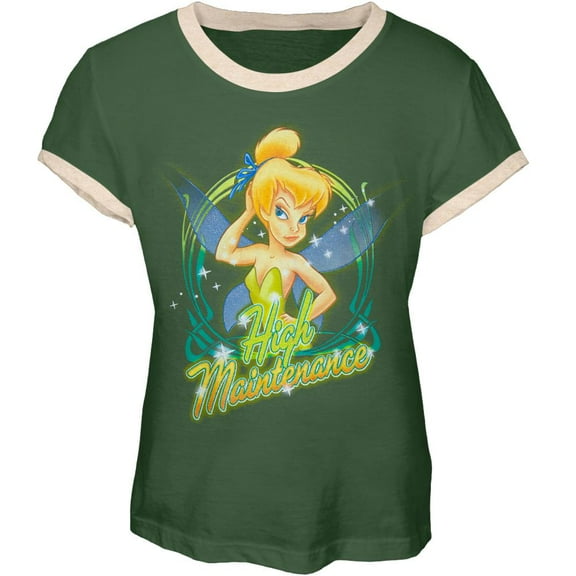 Tinkerbell - High Maintenance Girl's Youth Ringer T-Shirt - X-Small