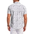 thumbnail image 4 of QHRMKOG Mens Short Sleeve Shirts Relaxed Fit Tropical Print Hawaiian Shirts Breathable Holiday Button Down Beach Shirts Summer Trendy Tops Blue L, 4 of 6
