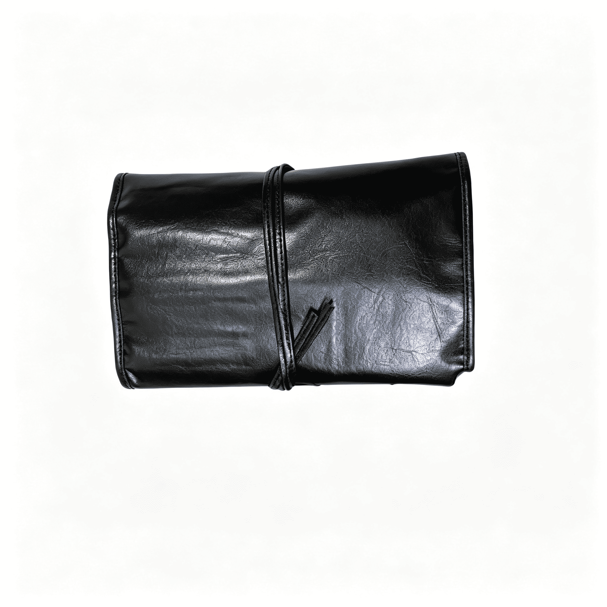 Foldable Makeup Brush Storage Bag, Black Leather Multi Slot Makeup Brush Roll Bag, Professional Makeup Artist Travel Storage Bag