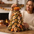 thumbnail image 5 of DIY Halloween Quilted Fabric Tree Kit,Sewing Craft Project with Padded Fabric Pieces Handmade,Fall Holiday Decoration for Mantel Shelf,Tabletop,Home Decor Gift(A), 5 of 6