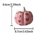 thumbnail image 3 of Fall Pink Ceramic Pumpkin Decor Heart Pattern Glossy Finish Tabletop Ornament for Tiered Trays Mantel Shelf and Halloween Party Supplies, 3 of 7