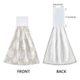 thumbnail image 3 of Haosy 2 Pack Kitchen Wash Cloths with Hanging Loops Absorbent Absorbent Quick Drying Hand Towels, White Bohemian Leaves, 3 of 7