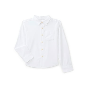 Wonder Nation Boys Long Sleeve Button Down Shirt, Sizes 4-18 & Husky