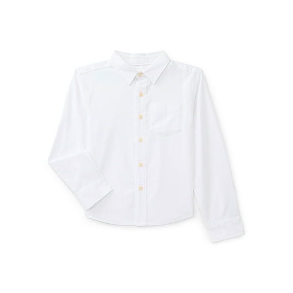 Wonder Nation Boys Long Sleeve Button Down Shirt, Sizes 4-18 & Husky