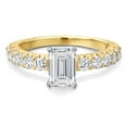 thumbnail image 2 of Gem Stone King 1.70 Cttw IGI Certified Lab Grown Diamond in 14K Two-Tone Gold Engagement Ring for Women | Emerald Cut Center Diamond 1.00 Ct | D-E Color | VS1 Clarity | Size 5, 2 of 6