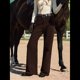 thumbnail image 5 of Vaqueros Rectos Vintage Marrones para Mujer, Vaqueros Holgados Casuales Y2K Marrón S, 5 of 10