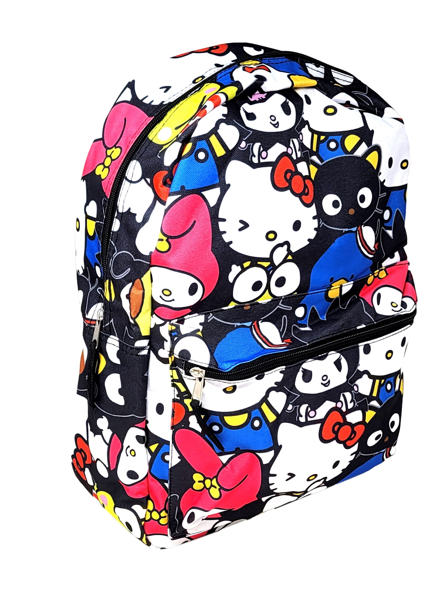 Hello Kitty Backpack 16" All-over Print Sanrio Keroppi Kuromi Melody Girl Black