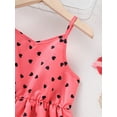 thumbnail image 5 of Toddler Girls Dress 4T Girls Summer Suspender Dress 4T Girls Sleeveless Heart Print Dress Red, 5 of 7