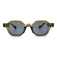 thumbnail image 5 of Trendy Retro Hipster Norncore Octagonal Keyhole Horn Rim Plastic Sunglasses Green Slate - Black, 5 of 8