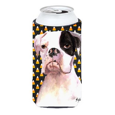 

Cooper Candy Corn Boxer Halloween Tall Boy bottle sleeve Hugger 22 to 24 oz.