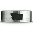 thumbnail image 2 of Tungsten Montana The Treasure State Band Ring 8mm Men Women Comfort Fit Brushed Gray Flat Cut Black Polished, 2 of 4
