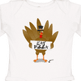 thumbnail image 4 of Inktastic Turkey Holding a Sign Says Eat Pizza Boys or Girls Long Sleeve Baby Bodysuit, 4 of 5