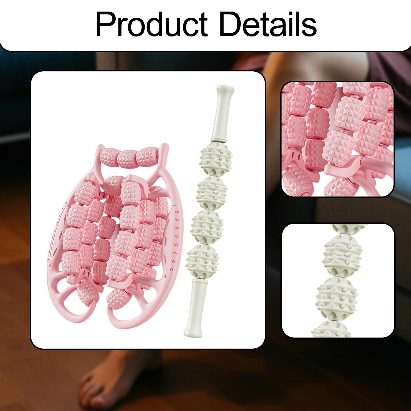 harayaa 2Pcs Muscle Relax Roller Foam Massage Rollers for Calf Elbow Hands Pink