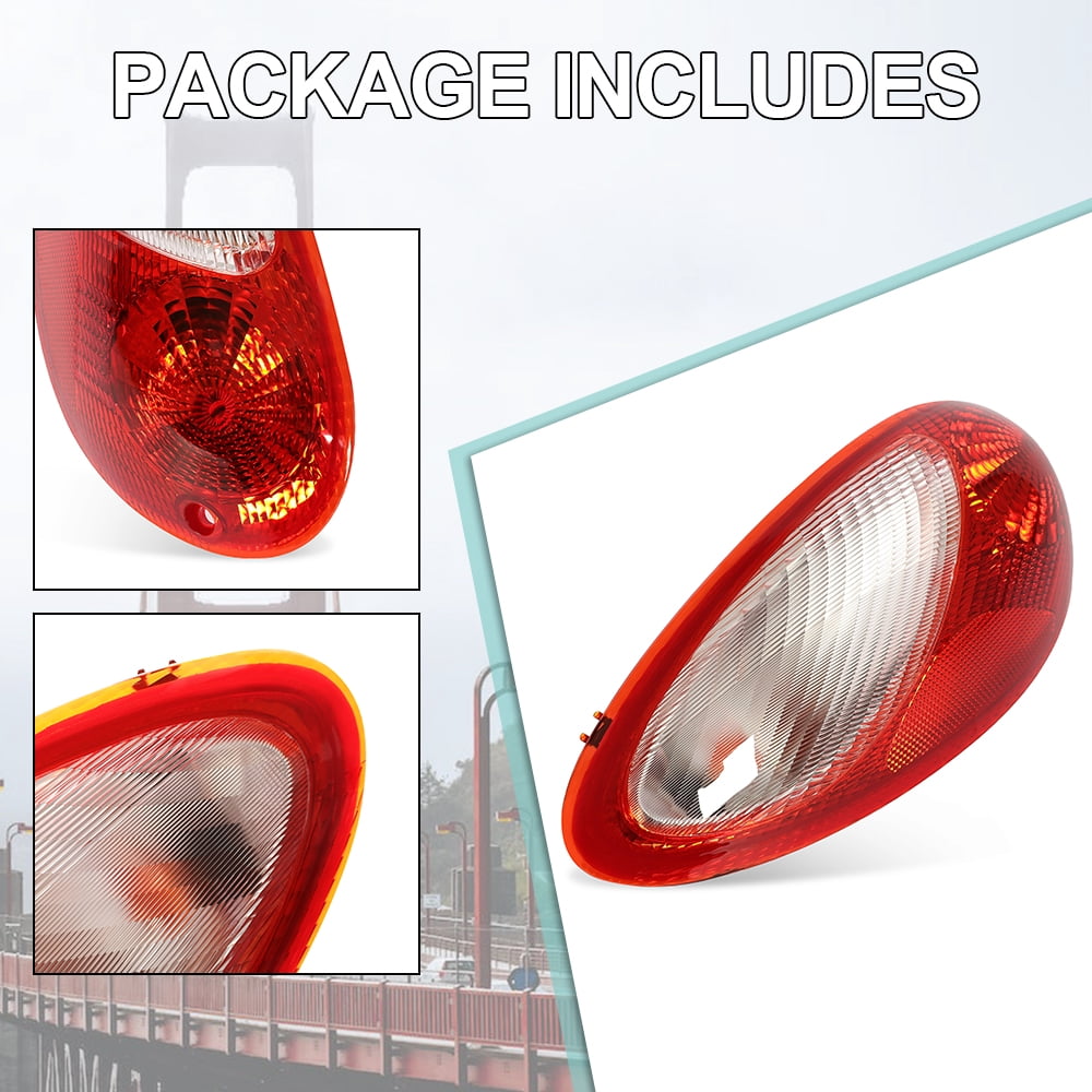 Kojem Left Tail Light Lamp Driver Side for 2006 07 08 09 10 Chrysler PT Cruiser 5116223AB w/ Bulbs Halogen