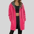 thumbnail image 2 of idosla Hoodies for Women Fashion Sweatshirts: Zip Up Hoodie Womens Causal Jackets Fleece Long Sweatshirt with Pockets (Hot Pink, 3XL), 2 of 5