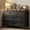 Black, variant on Aiho Farmhouse Dresser for Bedroom, 47.2" Wide 7 Drawer Dresser Storage Organizer, Wood Chest of Drawers for Bedroom, TV Stand for 50 inch TV, for Living Room, Hallway - Retro Desktop
