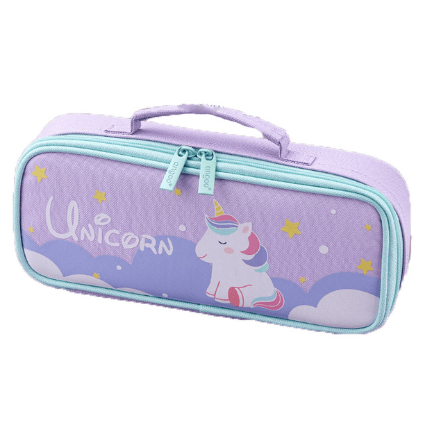 Lindo estuche para lápices, estuche para lápices, bolso multifunción portátil de capacidad media con compartimentos para niñas, niños y adolescentes