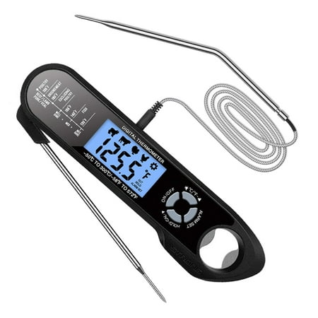 

Meat Thermometer Oven Safe Meat Thermometer 2 in 1 Digital Food Thermometer with Alarm Function Backlight for Cooking