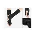 thumbnail image 3 of Women's Faux Fur Glove Fingerless Wrist Thumbhole Short Female Sleeve for Christmas Party Windproof Warmer Plush Black, 3 of 6