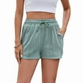 thumbnail image 2 of ! Solid Color Drawstring Shorts, Perfect for Summer Style, 2 of 9