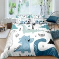 thumbnail image 3 of 3D Small Dinosaur Cartoon Cute Simple Bedding Set Couple King Single Size for Kids Children Polyester Quilt Cover Pillow Case, 3 of 7