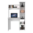 thumbnail image 4 of Logan Desk with Five Cubbies, White Finish, 38.7" Wide Office Desk with Storage Shelves for Home & Workspace, 4 of 7