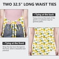 thumbnail image 6 of Yellow Lemon Fruit Slices White Pattern Apron-Garden Aprons for Women with Pockets-Cotton Linen Waterproof Kitchen Cooking Gardening Aprons Adjustable for Kitchen,Cooking,BBQ and Salon 33x27 Inch, 6 of 7