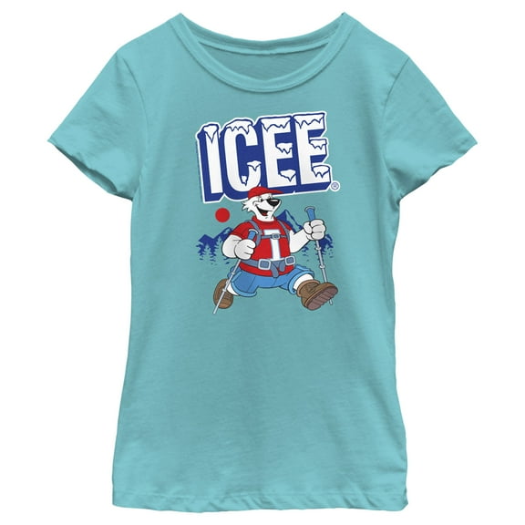Girl's ICEE Bear Happy Hiking Graphic Tee Tahiti Blue Large