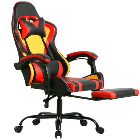 Gaming Office Racing Chair Desk Computer Ergonomic Swivel Chair with Back Support for Video Game with Footrest Lumbar and Head (Best Ergonomic Office Chair Under $300)