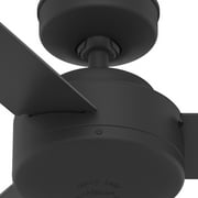 Hunter - Presto Indoor Ceiling Fan, Wall Control, 44-inch, Matte Black, Casual-style, 3-speed WhisperWind Motor, 51847, for Living Rooms, Bedrooms