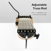 Batking Headless Electric Guitar 6-String Travel Guitar For Adults Maple Rosewood Double Locking Tremolo Bridge, Portable,With Bag Guitarra Electrica