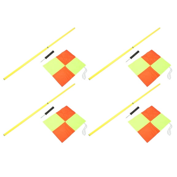 Corner Flags Set for Soccer Field with 4pcs Square 2 Section 1.5m Poles Equipment Training Outdoor