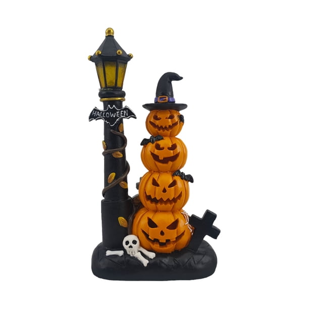 Figura Decorativa Halloween Con Adorno Calabazas Iluminadas
