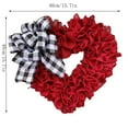 thumbnail image 1 of DAMAI Valentines Day Wreath - Heart Shaped Wreath with Buffalo Plaid Bows for Front Door, 15.7 inch Handmade Farmhouse Wall Decorations Valentine's Day Decor Party Supplies, 1 of 8