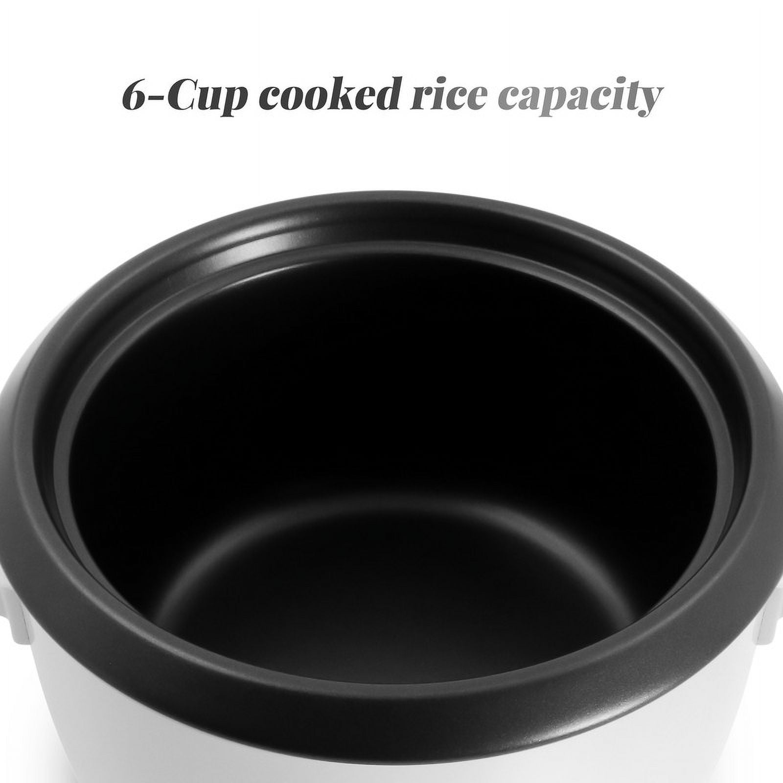 Elite Cuisine ERC500 6 Cup Non-Stick Rice Cooker with Steam Tray