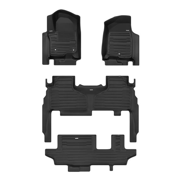 TuxMat - for Cadillac Escalade ESV 8-Seater 2021-2026 Models - Custom Car Mats - Maximum Coverage, All Weather, Laser Measured - This Full Set Includes 1st, 2nd and 3rd Rows