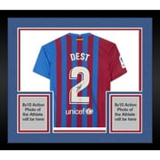 Framed Sergino Dest FC Barcelona Autographed 2021-22 Home Jersey - Fanatics Authentic Certified