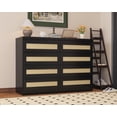 thumbnail image 3 of Kicctian 47 Inch Rattan 8-Drawer Dresser, Modern Farmhouse Chest, Multi-Functional TV Stand Dresser for Bedroom,Living Room,Black, 3 of 6