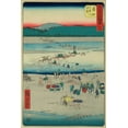 thumbnail image 2 of Hiroshige, Ando 13x18 Gold Ornate Wood Framed with Double Matting Museum Art Print Titled - Shimada, 1855, 2 of 4