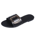 thumbnail image 2 of Sandalias de playa planas con hebilla decorativa y punta abierta para vacaciones informales para mujer Wmkox8yii ytu4803, 2 of 6