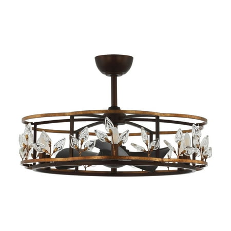 

Parrot Uncle Ceiling Fan with Lights and Remote Control 34 inch Black Ceiling Fan with Light Crystal Leaf Chandelier not included 6 Bulbs