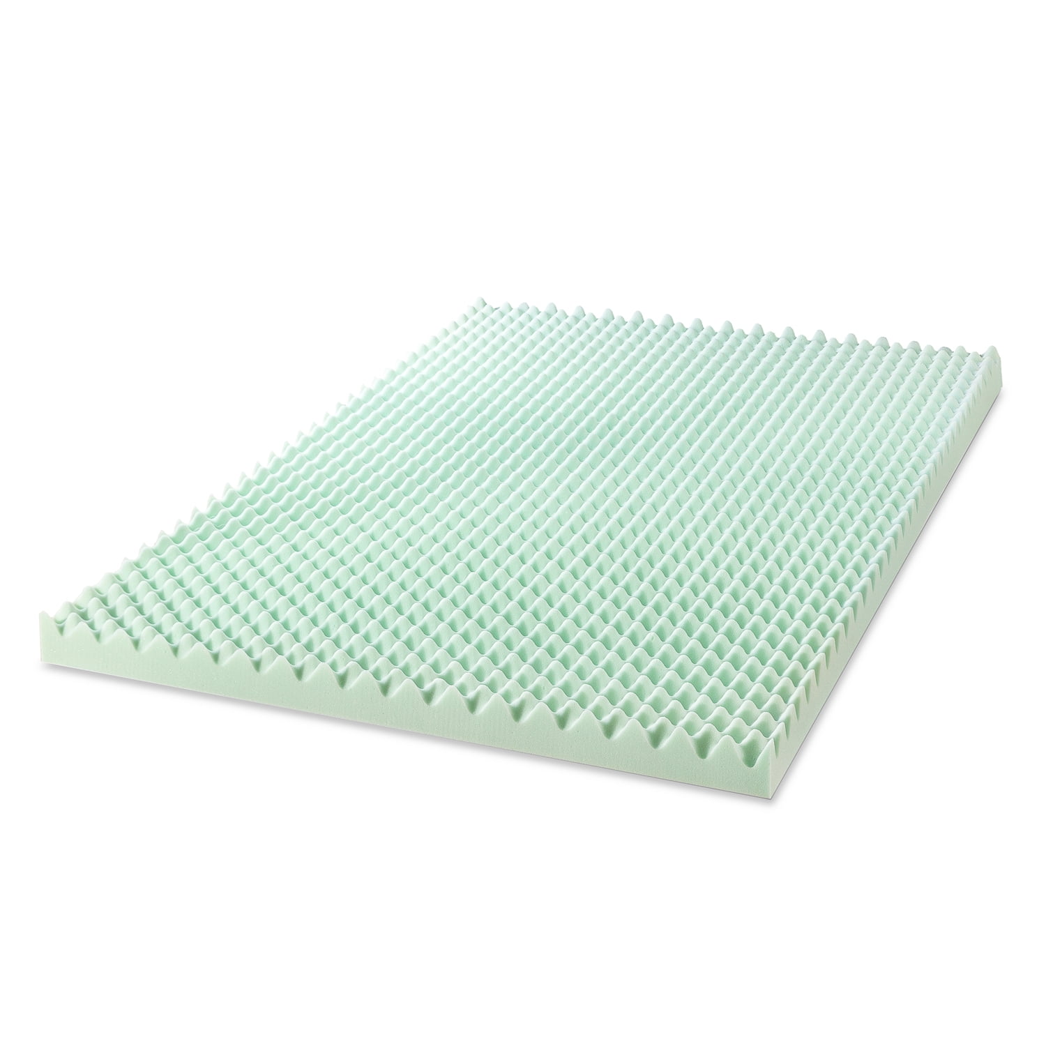 Mellow 4" Egg Crate Memory Foam Mattress Topper with Aloe Vera Infusion, Short Queen