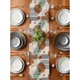 thumbnail image 6 of Abstract Stripe Leaf Table Runner-36 Inch Long Boho Orange Brown Style Table Runners Linen Burlap Tablerunner for Kitchen Dining Room Holiday Party, 6 of 9