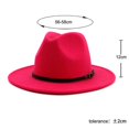 thumbnail image 5 of Meidiya Autumn and Winter Jazz Hat, Wide Brim Breathable Solid Fedora Hat, Large Brim Hat Womens Hat Street Straight Brim Jazz Hat, 5 of 5